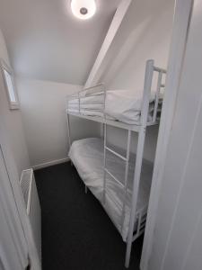 a small room with a bunk bed in a attic at 10 old church street in Cefn-coed-y-cymmer