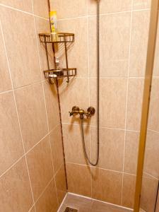 a shower with a hose in a bathroom at Hotel Zava Boutique Central in Bucharest