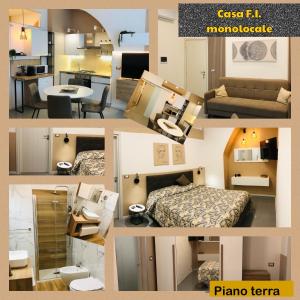 a collage of photos of a hotel room at Casa F. I. in Roccalumera
