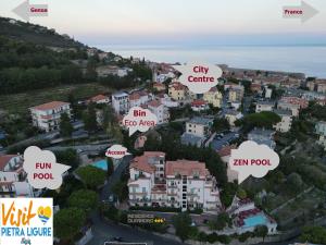 a map of a city with houses and buildings at Residence Oleandro in Pietra Ligure