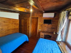 a bedroom with two beds and a tv at Вила Тодора Villa Todora in Vratsa