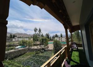 a view from the balcony of a house at THE KOI STAY in Leh