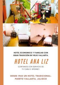 un collage de photos d'un hélipartment d'hôtel ama dans l'établissement Hotel Ana Liz, à Puerto Vallarta