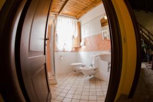 a bathroom with a toilet and a sink and a window at Il Vecchio Mulino in Brecciarola +42 photos