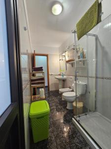 a bathroom with a shower and a toilet and a sink at Apartamento Mendoza-San Isidro in San Isidro