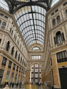 un grande edificio con soffitto a cupola in vetro di casa serao a Napoli
