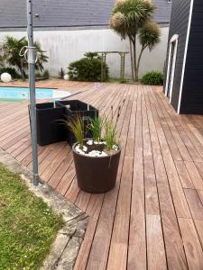 Vonkajšia záhrada v ubytovaní Villa ensoleillée à Bretteville-sur-Ay avec piscine privée