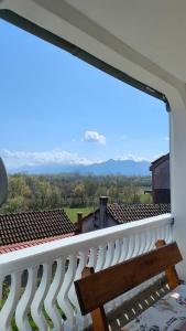 a balcony with a view of the mountains at Fortress Sofranac in Cetinje