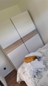Postel nebo postele na pokoji v ubytování Minidomeček Páteček