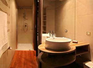 a bathroom with a large sink and a shower at B&B La Dimora Della Zarina in Mormanno +41 photos