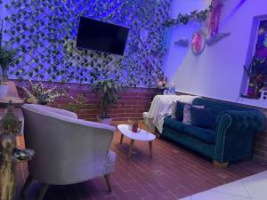 TV a/nebo společenská místnost v ubytování Hotel House
