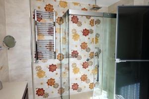 um chuveiro com uma porta de vidro na casa de banho em Vitoria-Gasteiz magnífica casa em Vitoria-Gasteiz