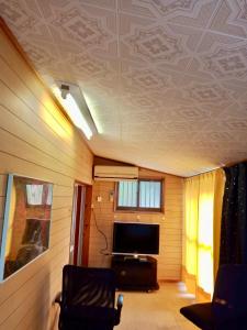 宮崎市にあるShimahama Premiumのリビングルーム(テレビ、ソファ付)、天井のある部屋