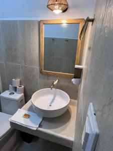 Koupelna v ubytování Departamento Dzirul