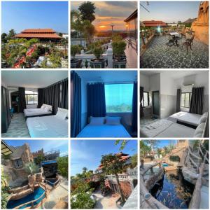 eine Collage mit Bildern eines Resorts in der Unterkunft homestay 252 Long Hải in Ấp Lò Vôi