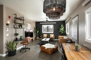 a living room with a couch and a table at Wallace BNB in Pinedale