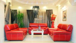 Un lugar para sentarse en Garni Hotel Crystal