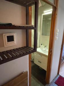 a bathroom with a bunk bed and a sink at Apartment in Ljubljana center in Ljubljana +31 photos