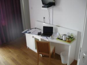 Televízia a/alebo spoločenská miestnosť v ubytovaní Villa Rigo Panzió