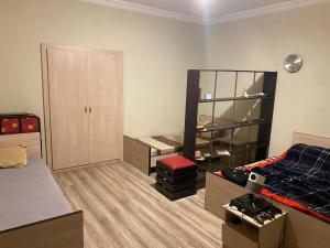 a room with a bedroom with a bed and a closet at ARTISHA TRAVEL TBILISI in Tbilisi City