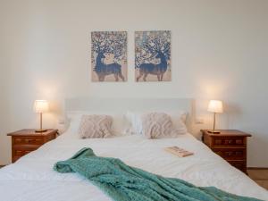una camera da letto con un letto con una coperta verde sopra di Xenia Apartments - Newly renovated apartment a Milano