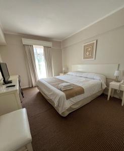 Un dormitorio con una cama grande y una ventana en GRAN HOTEL VILLAGUAY en 