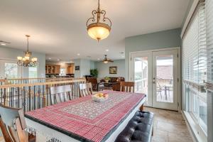 a dining room with a table with a bowl on it at Lago Vista Vacation Rental - Walk to Lake Travis! in Lago Vista