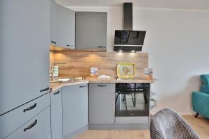 Kuchyň nebo kuchyňský kout v ubytování Berliner Hof Berliner Hof Appartement 116
