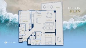 a floor plan of a house on the beach at High Floor with Stunning Views, Amazing Pools in Hollywood