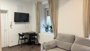 Uma televisão e/ou sistema de entretenimento em Apartment Zhang