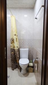 a bathroom with a white toilet in a room at OldByurakan Villa in Byurakan