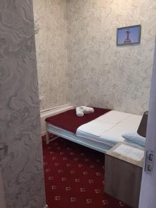 a small room with a bed in a room at Hotel Erebuni Plaza in Yerevan