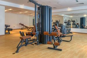 a gym with a bunch of treadmills and machines at Frank Porter - Mon Reve in Dubai