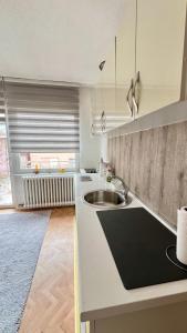 a kitchen with a sink and a counter at Guest House Bosnian House in Sarajevo