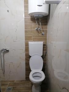 a bathroom with a white toilet and a sink at Trojan i Slobodanka in Ribarska Banja