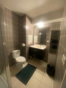 a bathroom with a toilet and a sink at Chambre privée Sdb kitchenette proche de Paris in Saint-Ouen