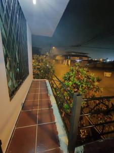 d'un balcon avec des plantes. dans l'établissement Amplio y cómodo departamento con garage, à Puyo