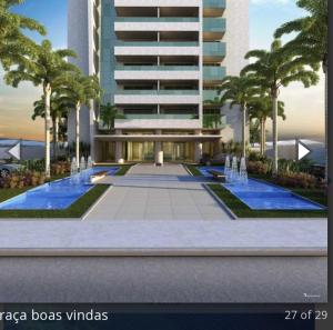 a rendering of a building with a swimming pool at Apartamento Aguas Claras in Águas Claras
