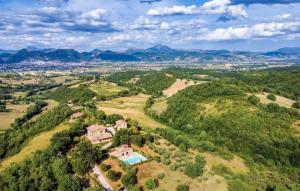 an aerial view of a house on a hill at Awesome Apartment In Gubbio With Wifi in Gubbio