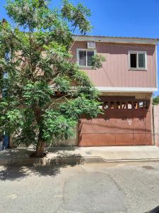 a house with a tree in front of a garage at Departamento independiente #3 in Ciudad Juárez
