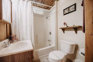 a bathroom with a toilet and a sink and a tub at 05MBH - Economical - WiFi - Pets Ok - F P - D W - Sleeps 2 apts in Maple Falls