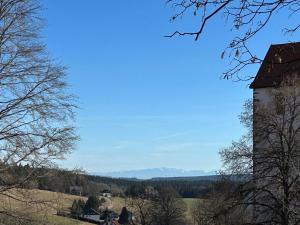 desde una torre con vistas a las montañas en Hotel Hochfirst Ferienhäuser, en Lenzkirch