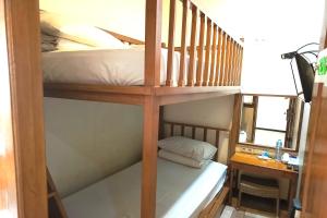 BetekにあるJava Capsule Hotelの二段ベッド、デスクが備わるドミトリールームのベッド1台分です。