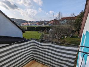 a view from the balcony of a house at Nepalaya Ferienwohnung in Pegnitz +3 photos