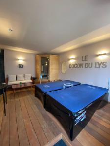מיטה או מיטות בחדר ב-Le Lys Ecossais