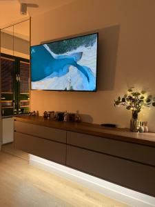TV a/nebo společenská místnost v ubytování Gold Pearl Zegrze