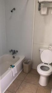 een badkamer met een toilet, een bad en een wastafel bij Lake Country Inn in Riverside