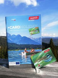 une boîte de vacances canadiennes avec des gens dans un bateau sur un lac dans l'établissement Hapimag Ferienwohnungen Sonnleitn, à Sonnenalpe Nassfeld