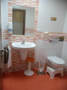 a bathroom with a sink and a toilet at Nuñez Tomelloso in Tomelloso