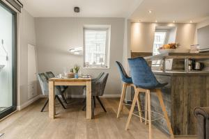 Kuchyň nebo kuchyňský kout v ubytování Beach House Penthousewohnung Düne